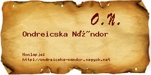 Ondreicska Nándor névjegykártya